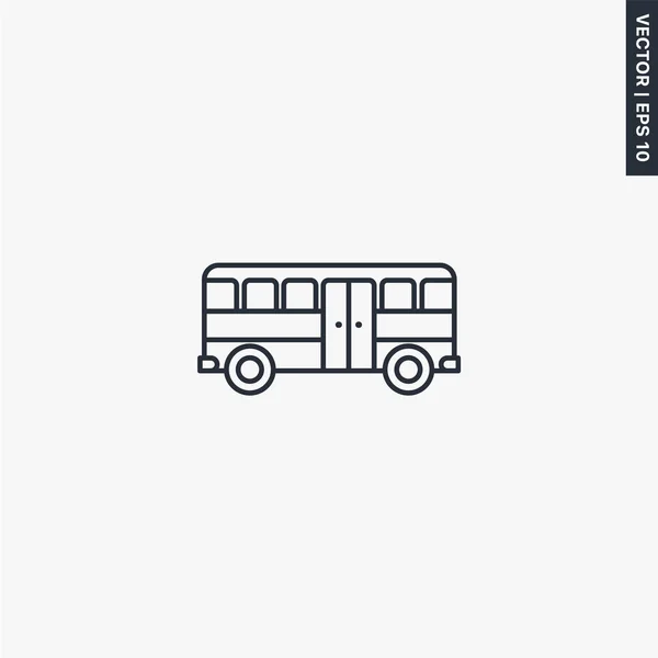 Bussymbol, lineares Stilschild für mobiles Konzept und Webdesign — Stockvektor