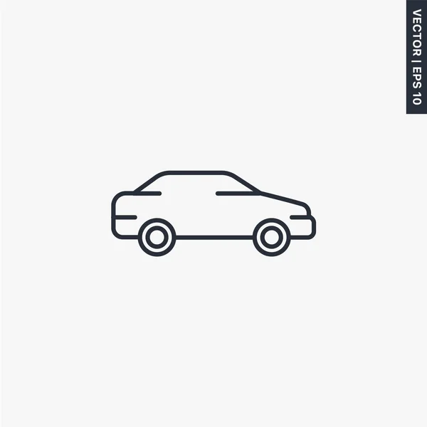 Icono del coche. Pequeño sedán, signo de estilo lineal para el concepto móvil y — Archivo Imágenes Vectoriales