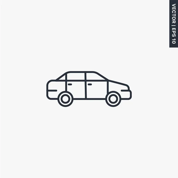 Ícone do carro, sinal de estilo linear para o conceito móvel e web design — Vetor de Stock