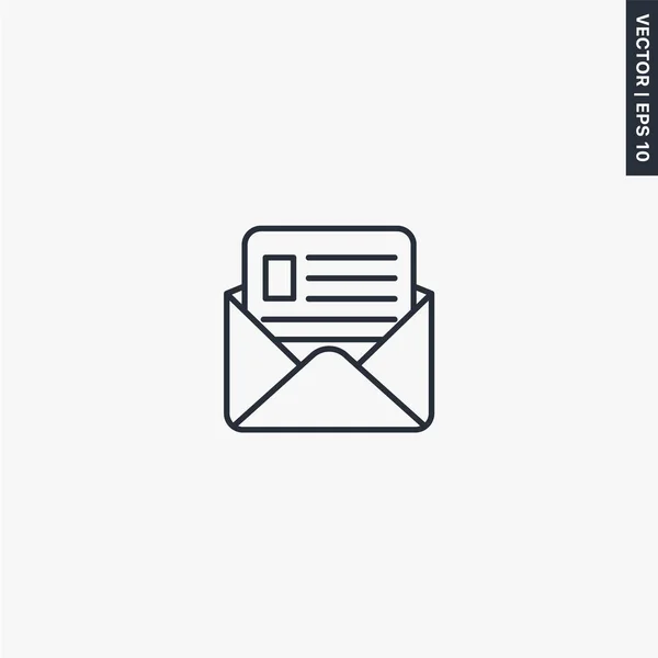 Mailing icon, linear style sign for mobile concept and web desig — 스톡 벡터