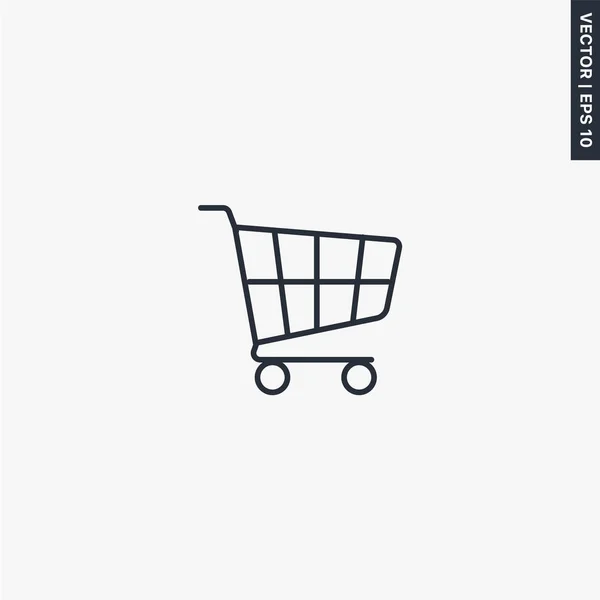 Shopping cart icon, linear style sign for mobile concept and web — 스톡 벡터