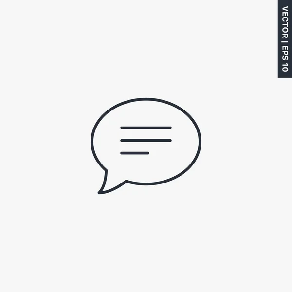 Sms, icono de línea de mensaje — Vector de stock