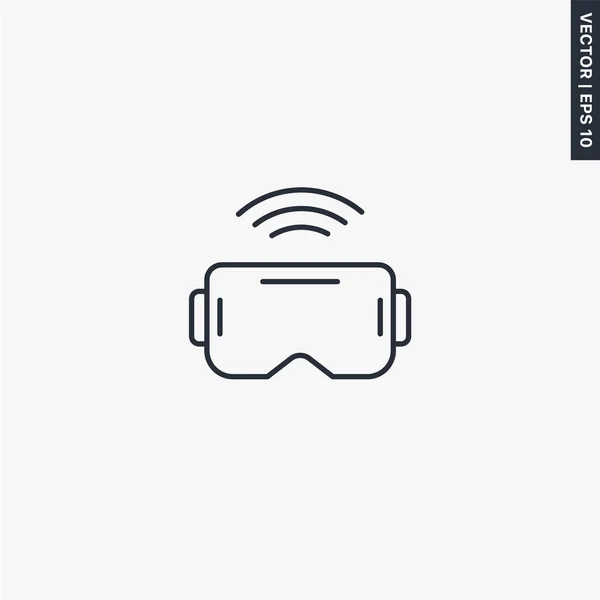 Ícone de óculos de realidade virtual, sinal de estilo linear para conce móvel — Vetor de Stock