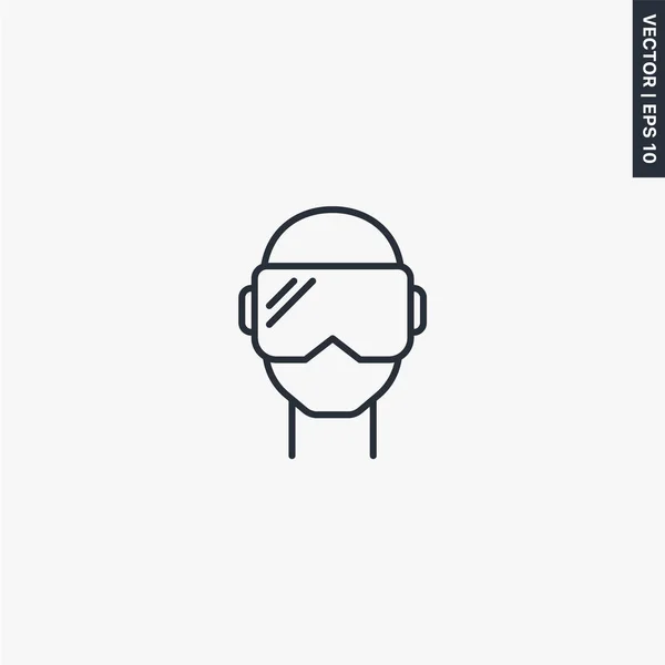 Virtual-glasses-side icon, linear style sign for mobile concept — ストックベクタ