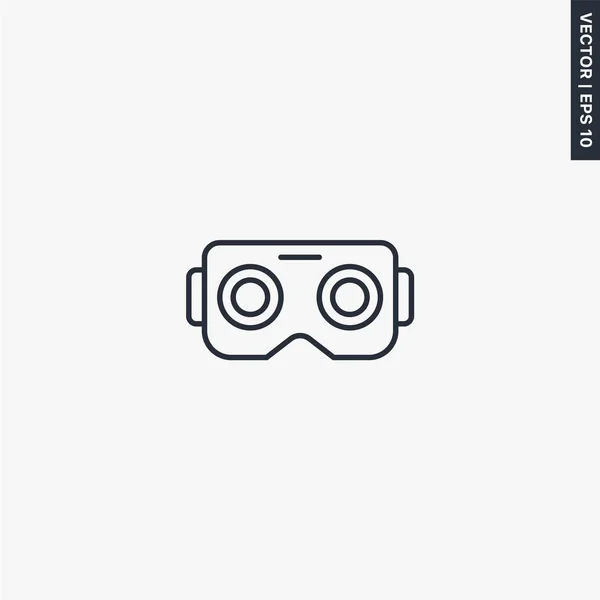 Lunettes VR pour icône smartphone, panneau de style linéaire pour con mobile — Image vectorielle