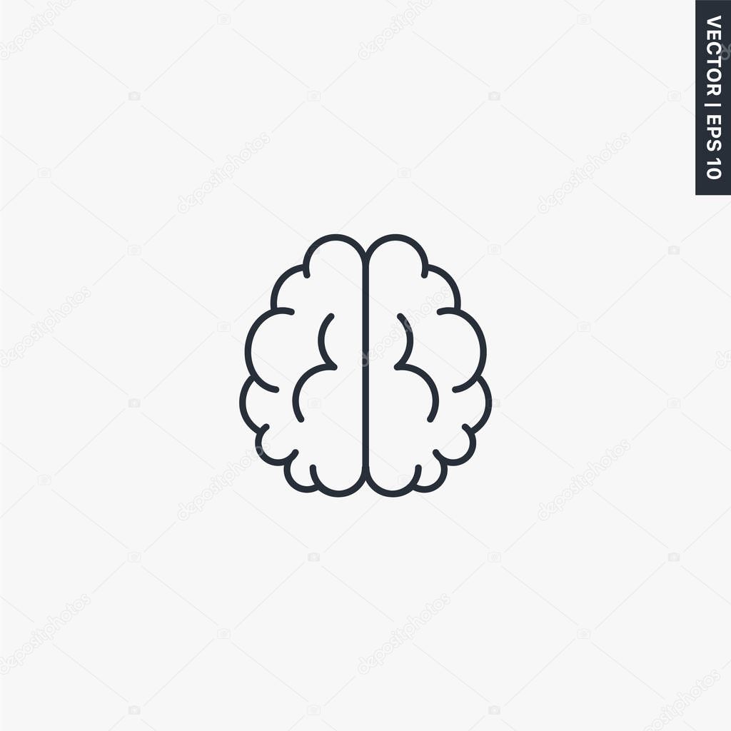 Brain, linear style sign for mobile concept and web design