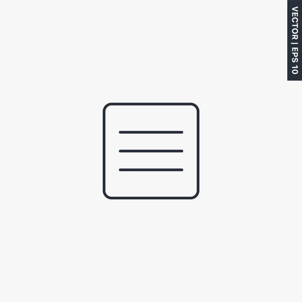 Agrandir le menu, signe de style linéaire pour concept mobile et web design — Image vectorielle