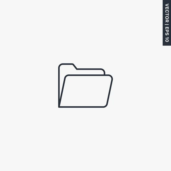 Folder, liniowy znak stylu dla mobilnej koncepcji i projektowania stron internetowych — Wektor stockowy