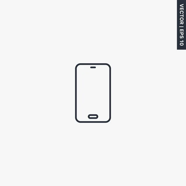 Téléphone, smartphone, panneau de style linéaire pour concept mobile et web — Image vectorielle