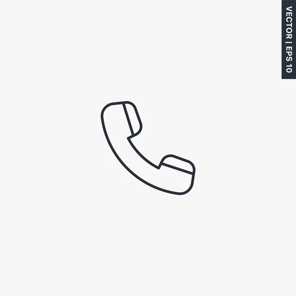 Телефон, знак линейного стиля для мобильной концепции и веб-дизайна — стоковый вектор