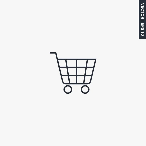 Carro de la compra, signo de estilo lineal para el concepto móvil y desi web — Vector de stock