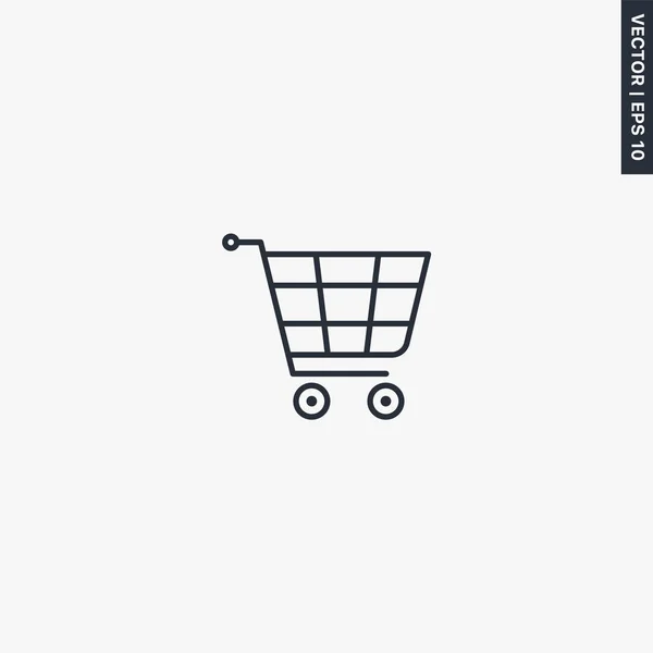 Shopping cart, linear style sign for mobile concept and web desi — Stock Vector