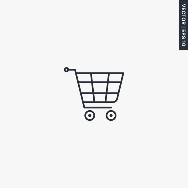 Carro de la compra, signo de estilo lineal para el concepto móvil y desi web — Vector de stock