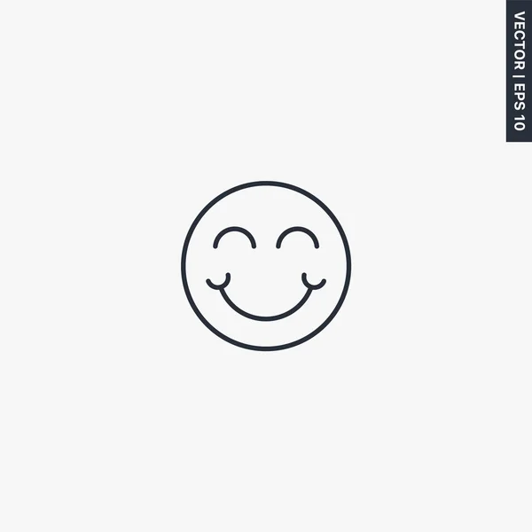 Happy emoticon, signe de style linéaire pour concept mobile et web des — Image vectorielle