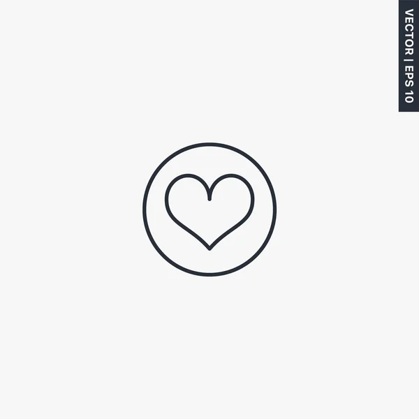 Coeur, signe de style linéaire pour concept mobile et web design — Image vectorielle