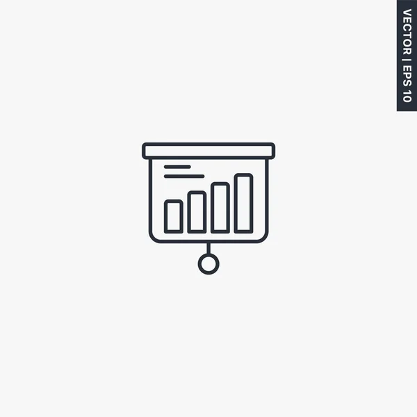 Grafica di presentazione, segno di stile lineare per il concetto mobile e — Vettoriale Stock