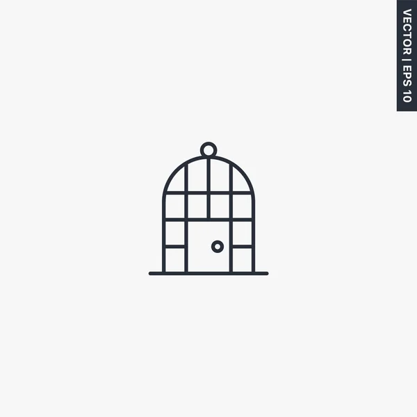 Prison door, linear style sign for mobile concept and web design — 스톡 벡터