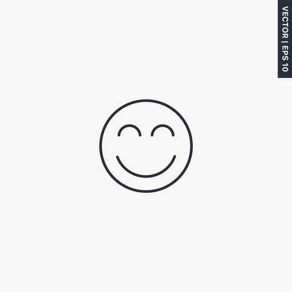Smiley, sinal de estilo linear para conceito móvel e web design — Vetor de Stock