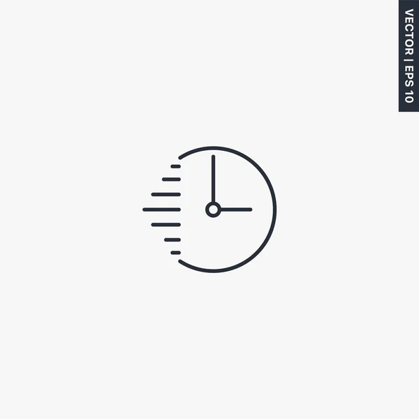Temps, signe de style linéaire pour concept mobile et web design — Image vectorielle