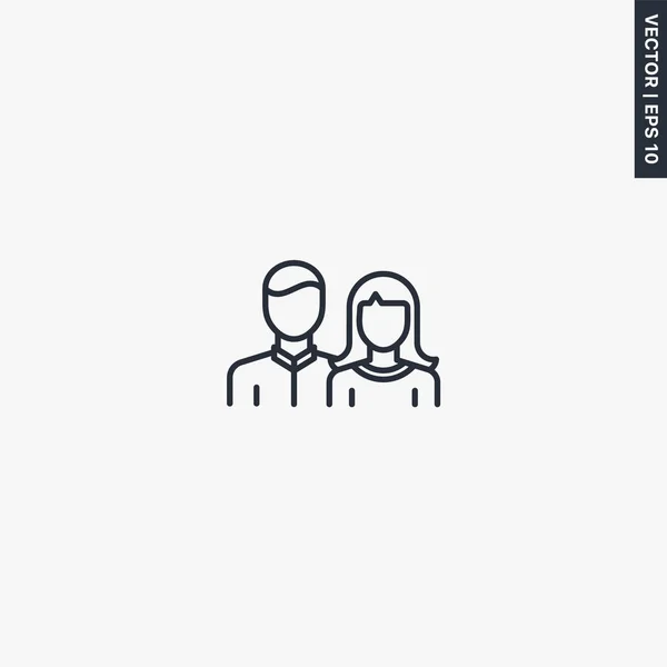Couple, signe de style linéaire pour concept mobile et web design — Image vectorielle
