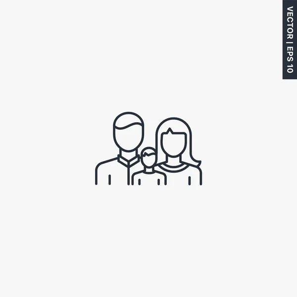 Famille, signe de style linéaire pour concept mobile et web design — Image vectorielle