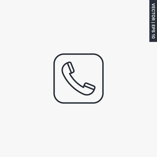 Телефон, вызов, линейный стиль знак для мобильной концепции и веб-desi — стоковый вектор