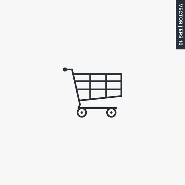 Shopping cart, linear style sign for mobile concept and web desi — Stock Vector