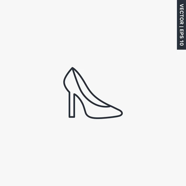 여성 신발, 모바일 컨셉 과 웹 디자인을 위한 선형 스타일 간판 — 스톡 벡터