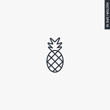 Ananas, mobil konsept ve web tasarımı için doğrusal işaret. Sembol, logo çizimi. Piksel mükemmel vektör grafikleri