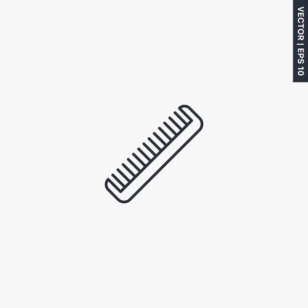 男性の櫛 モバイルコンセプトとウェブデザインのための線形スタイルのサイン シンボル ロゴイラスト ピクセル完璧なベクトルグラフィックス — ストックベクタ