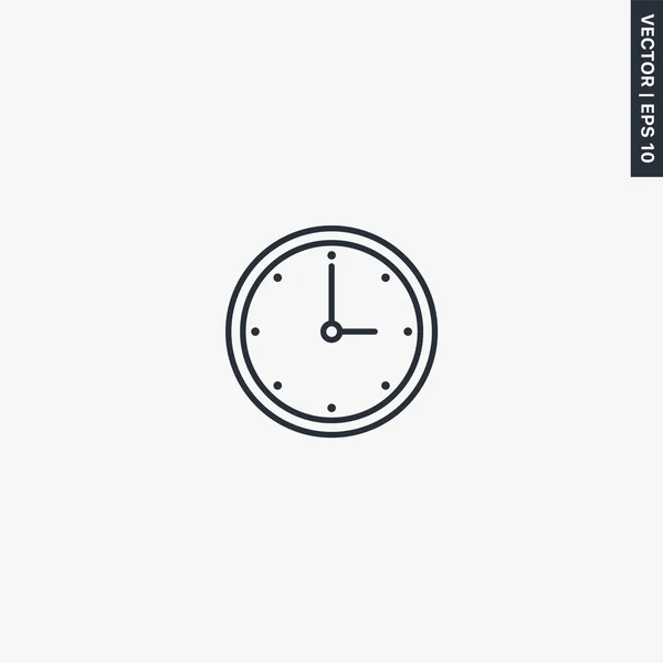 Orologio Parete Segno Stile Lineare Concetto Mobile Web Design Simbolo — Vettoriale Stock