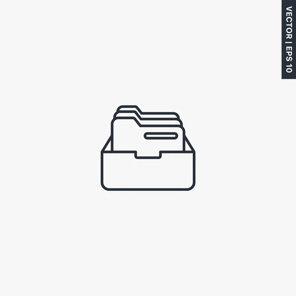 Almacenamiento Archivos Signo Estilo Lineal Para Concepto Móvil Diseño Web — Vector de stock