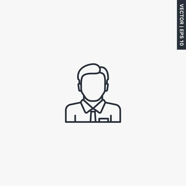 Businessman Linear Style Sign Mobile Concept Web Design Symbol Logo — Stock Vector
