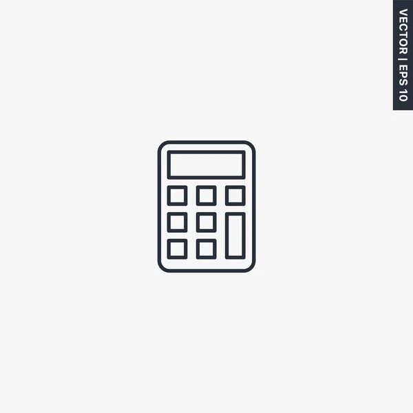 Calculadora Signo Estilo Lineal Para Concepto Móvil Diseño Web Símbolo — Vector de stock