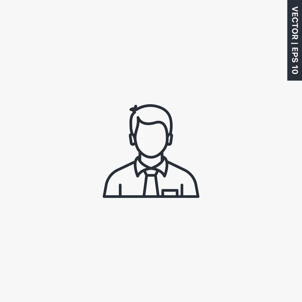 Hombre Negocios Persona Negocios Signo Estilo Lineal Para Concepto Móvil — Vector de stock