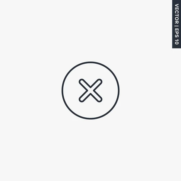 Delete Linear Style Sign Mobile Concept Web Design Symbol Logo — Stock Vector