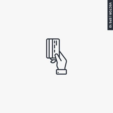 Ücret, mobil konsept ve web tasarımı için doğrusal tabela. Sembol, logo çizimi. Piksel mükemmel vektör grafikleri