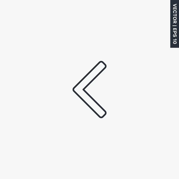 Flèche Gauche Signe Style Linéaire Pour Concept Mobile Web Design — Image vectorielle