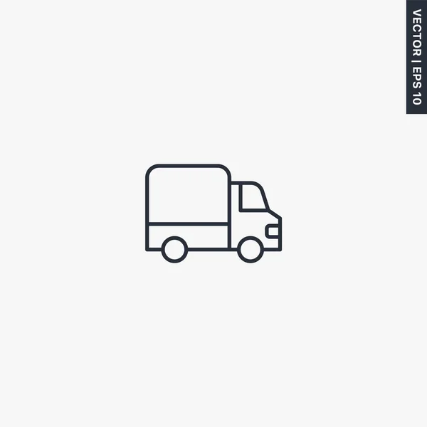 Lorry Linear Style Sign Mobile Concept Web Design Symbol Logo — Stock Vector