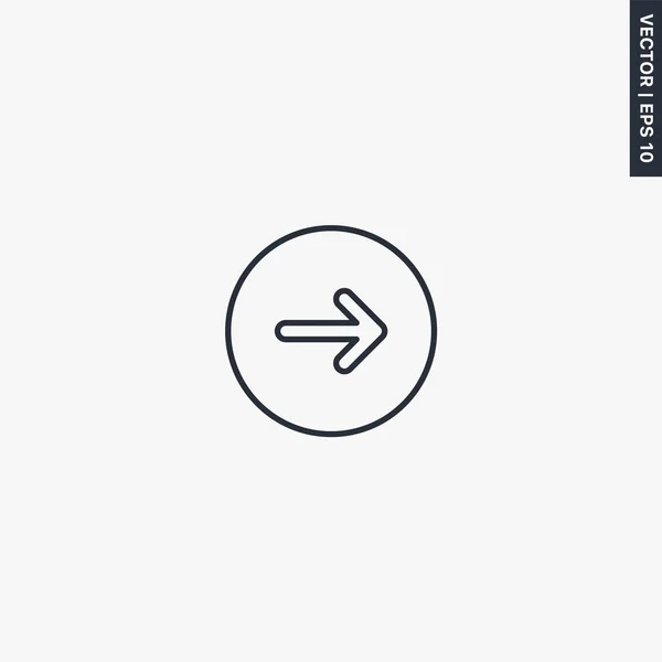 Стрілка Праворуч Знак Лінійного Стилю Мобільної Концепції Веб Дизайну Символ — стоковий вектор