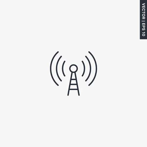 Antenna Lineáris Stílus Jel Mobil Koncepció Web Design Szimbólum Logó — Stock Vector