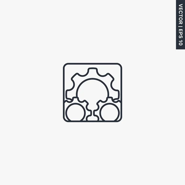 Clockwork Linear Style Sign Mobile Concept Web Design Symbol Logo — Stock Vector