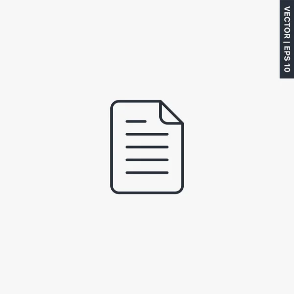 Document Lineair Stijlteken Voor Mobiel Concept Webdesign Symbool Logo Illustratie — Stockvector