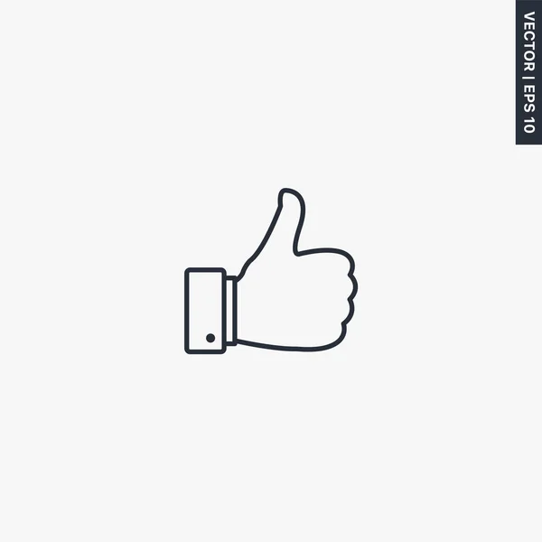 Thumb Linear Style Sign Mobile Concept Web Design Symbol Logo — Stock Vector