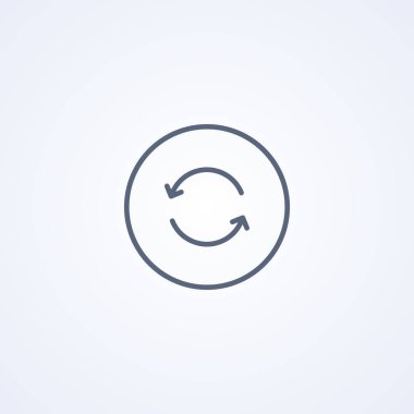 Yenile, tekrar et, beyaz arkaplandaki en iyi vektör gri çizgi simgesi, Eps 10