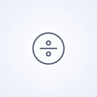 Matematiksel bölme simgesi, beyaz arkaplan üzerinde en iyi vektör gri çizgi simgesi, Eps 10