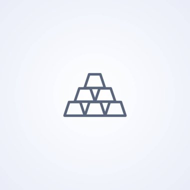 Altın, vektör en iyi gri çizgi simgesi beyaz arkaplan, Eps 10