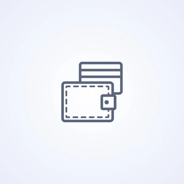 Credit Card Vector Best Gray Line Icon White Background Eps — 스톡 벡터