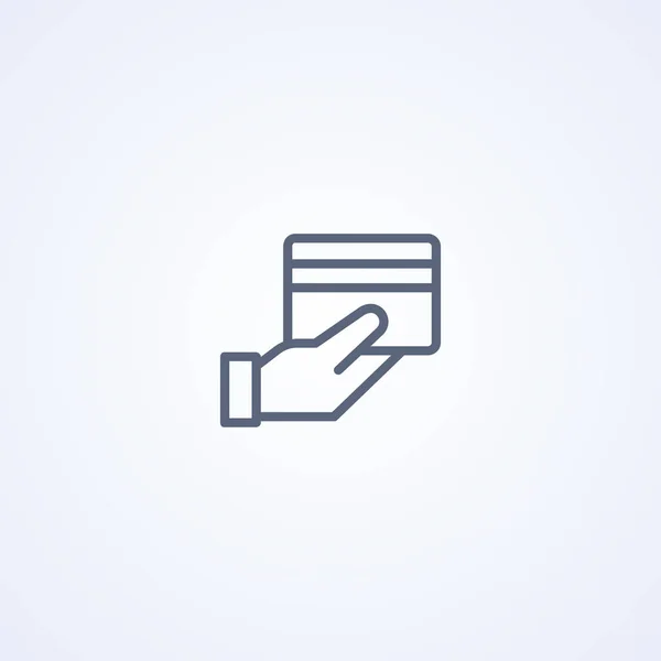 Credit Card Payment Vector Best Gray Line Icon White Background — 스톡 벡터