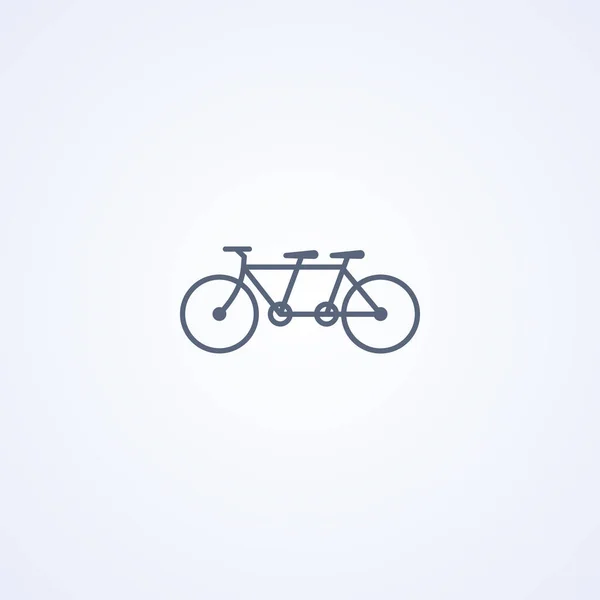 Bike Tandem Vector Best Gray Line Icon White Background Eps — 스톡 벡터